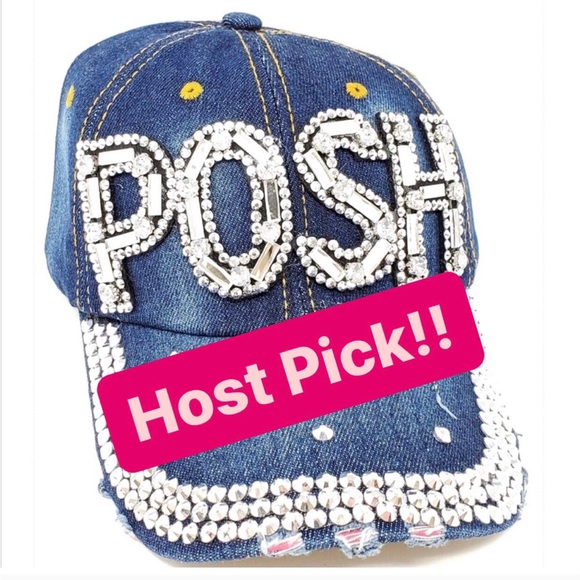 POSH SEQUINED SPARKLY BLING BASEBALL CAP POSH PARTIES AND LIVE SHOWS! GIFT! - Picture 1 of 7